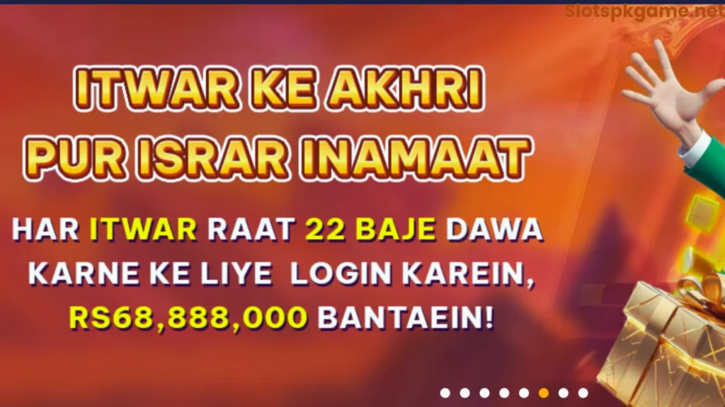 Picture shows Slots PK game weekly bonus banner